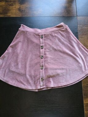 Beautees Mauve Button-Front GIRLS Skater Skirt